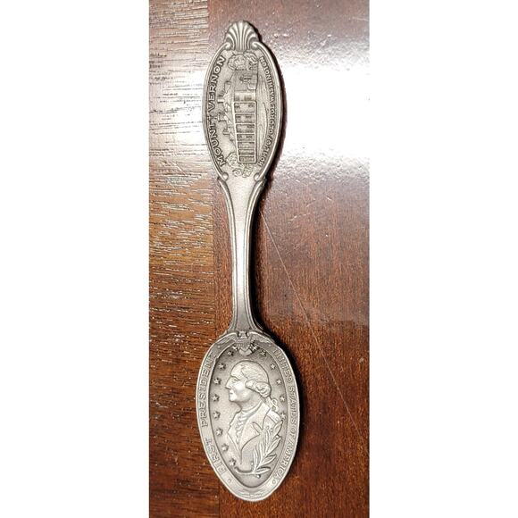Vtg DMA 1992 Pewter Spoon Mount Vernon Home Of George Washington - Picture 1 of 7